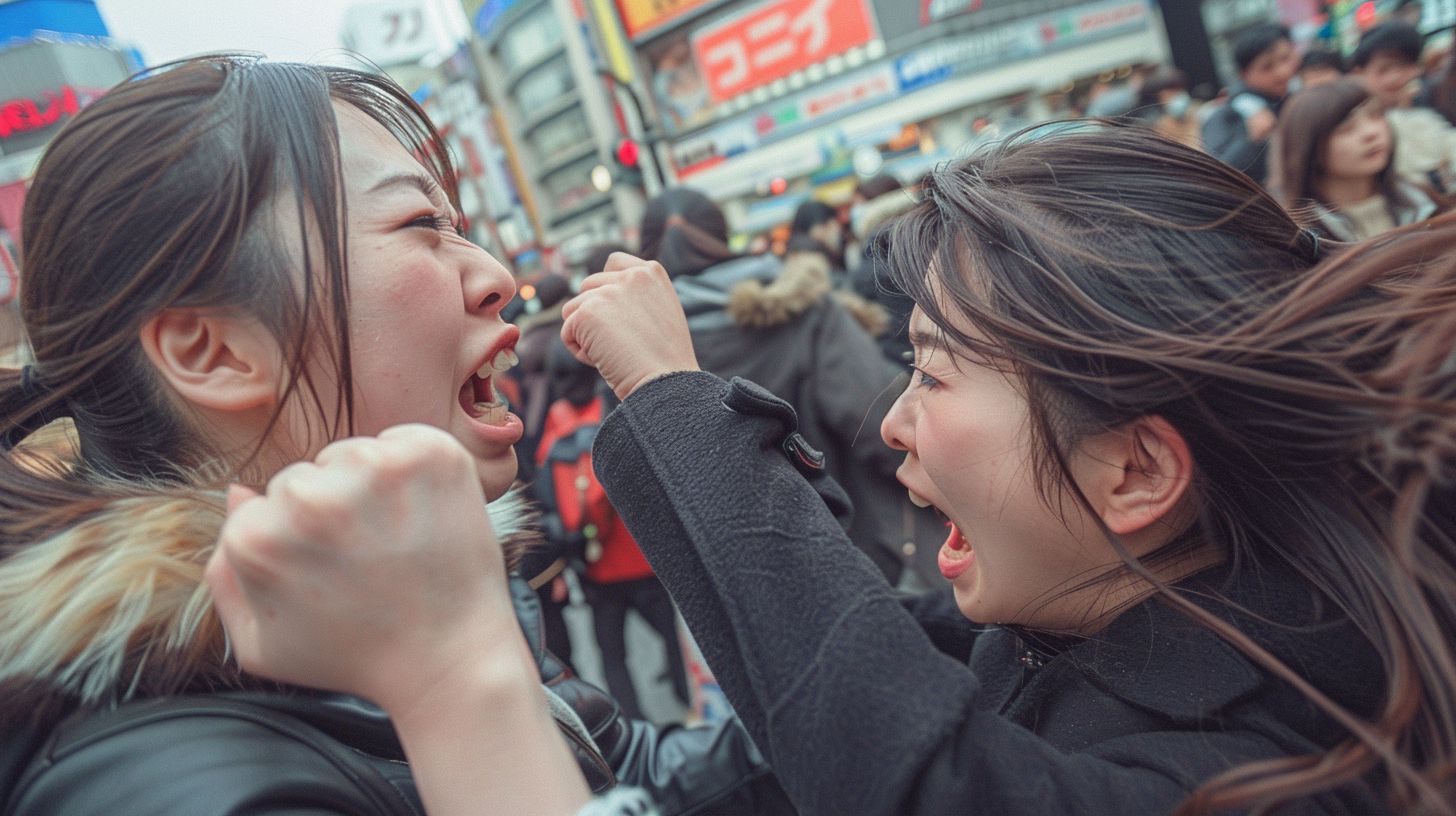 今日の女性のストリートファイト画像　福島県　郡山市　2025年04月29日　キャットファイト　画像