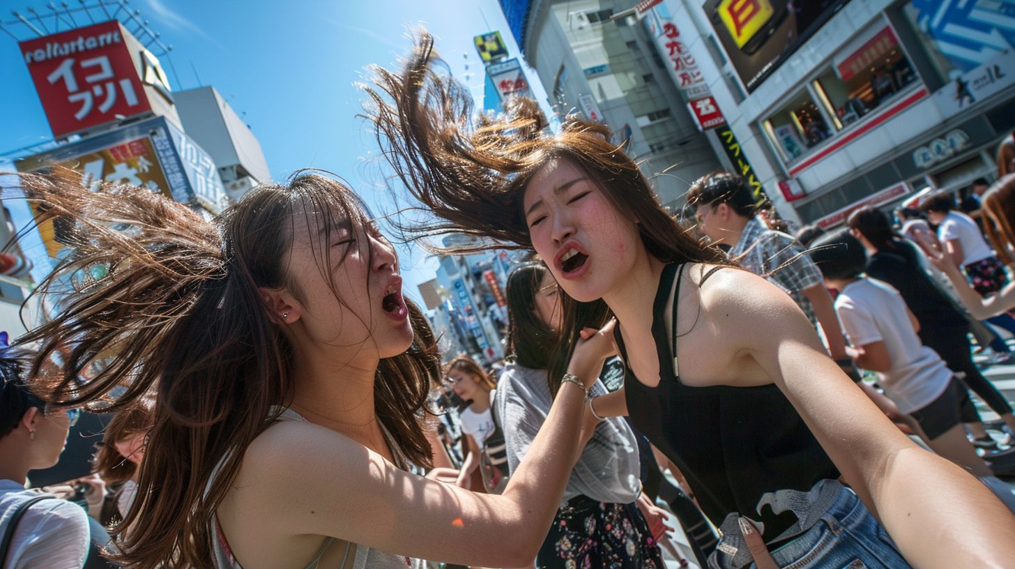 今日の女性のストリートファイト画像 三重県 鈴鹿市 2025年05月04日 キャットファイト 画像