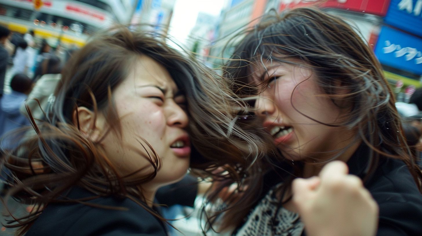 今日の女性のストリートファイト画像　大阪府　松原市　2025年05月09日　女の喧嘩　画像