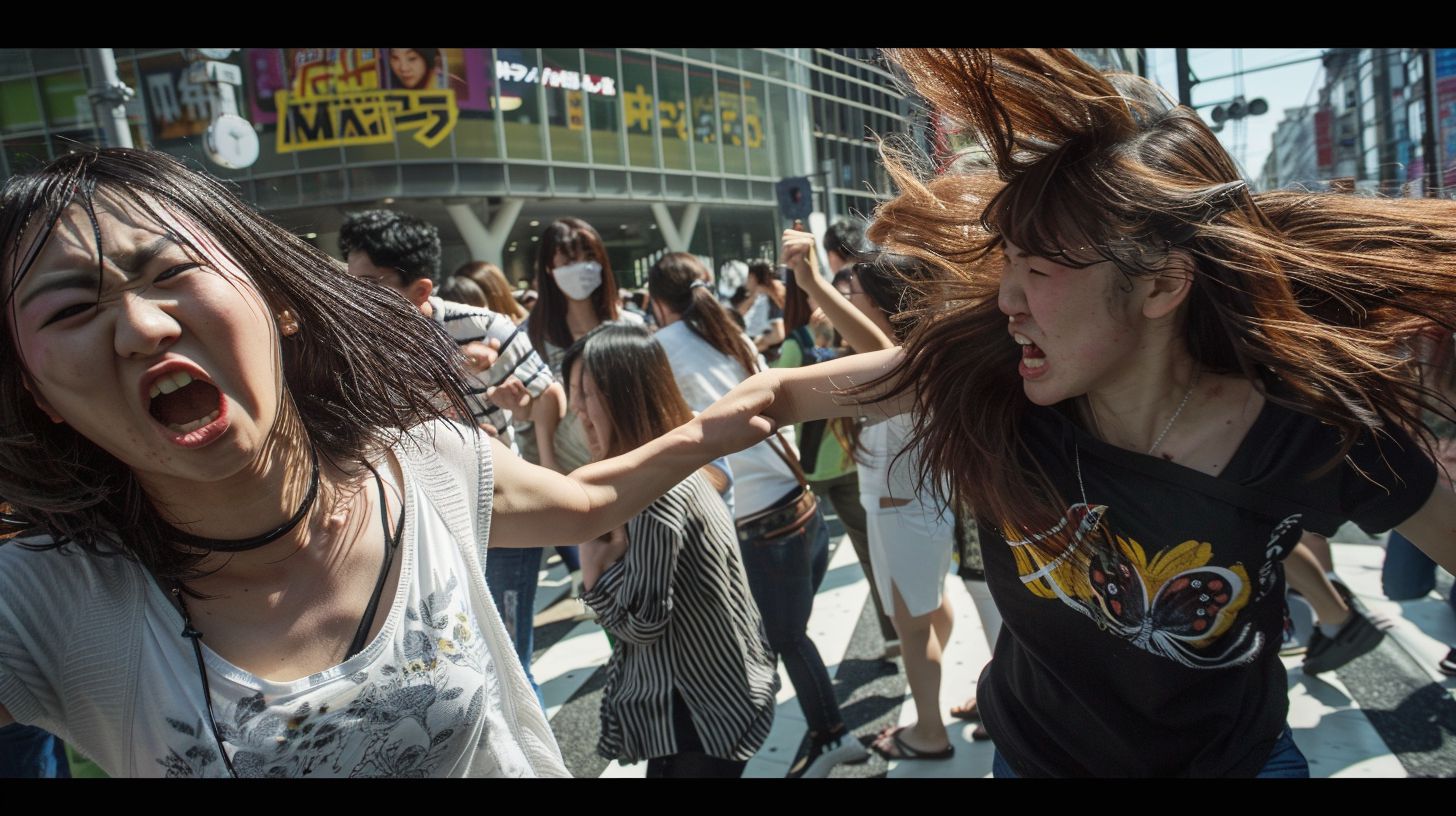 今日の女性のストリートファイト画像　沖縄県　糸満市　2025年05月15日　ストリート喧嘩　画像