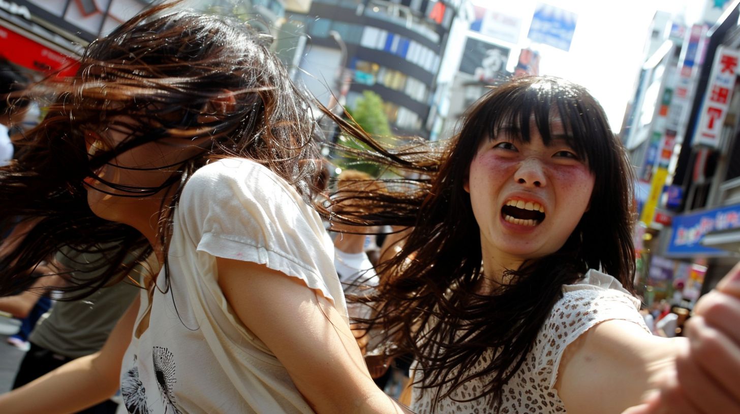 今日の女性のストリートファイト画像　愛知県　江南市　2025年05月20日　女の喧嘩　画像