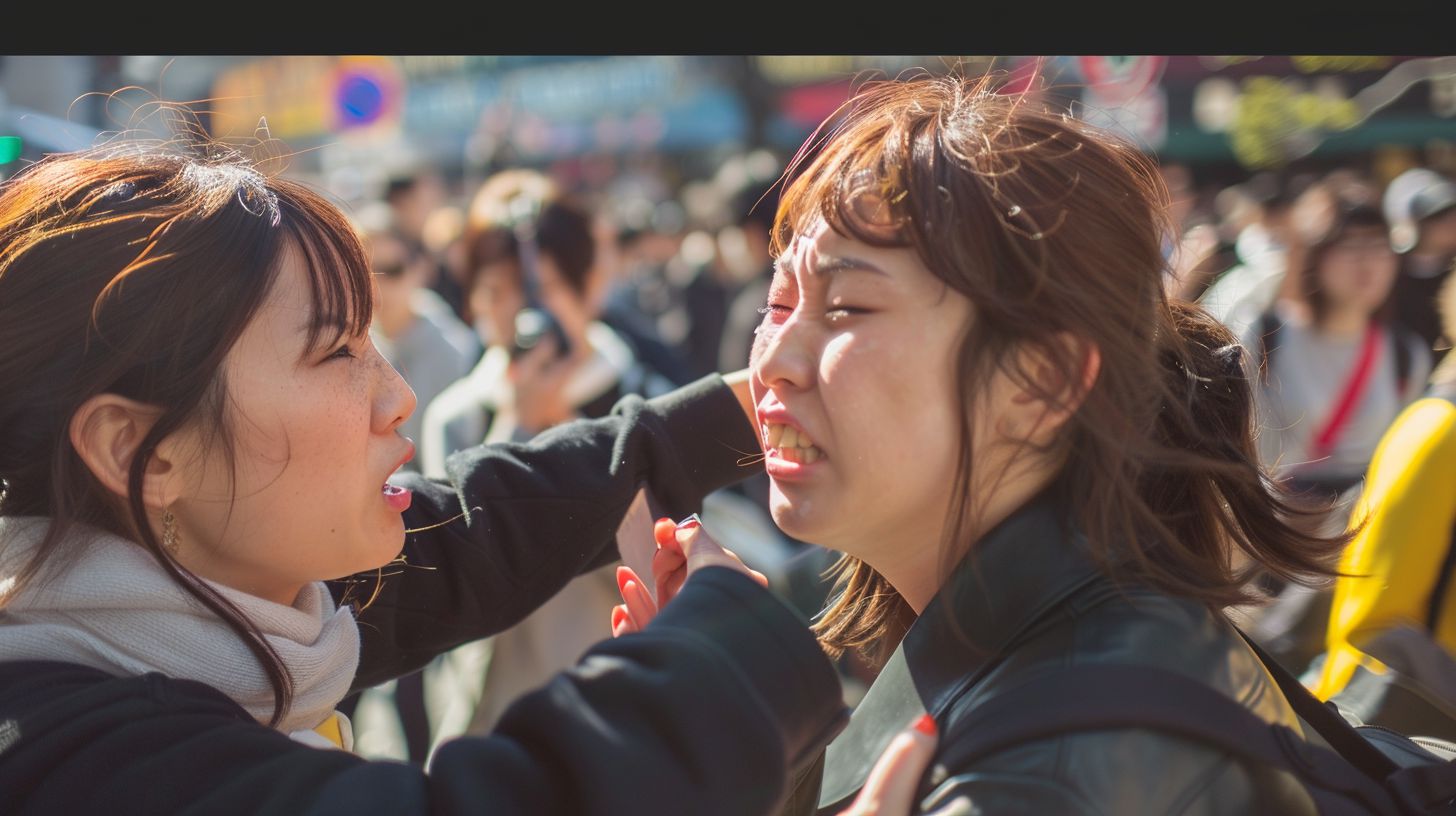 今日の女性のストリートファイト画像　茨城県　日立市　2025年05月23日　路上喧嘩　画像