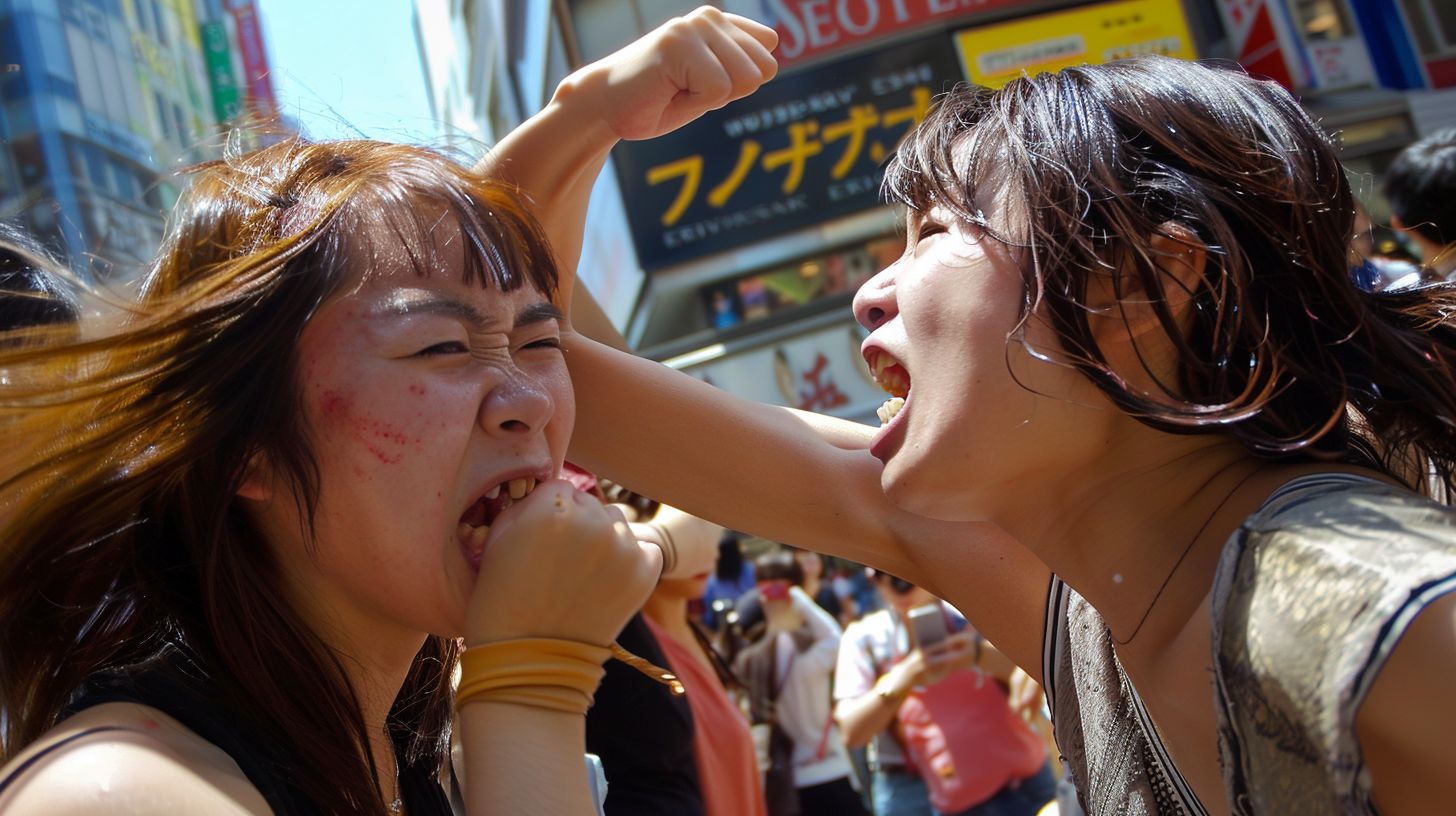 今日の女性のストリートファイト画像　新潟県　新発田市　2025年06月02日　ストリート喧嘩　画像