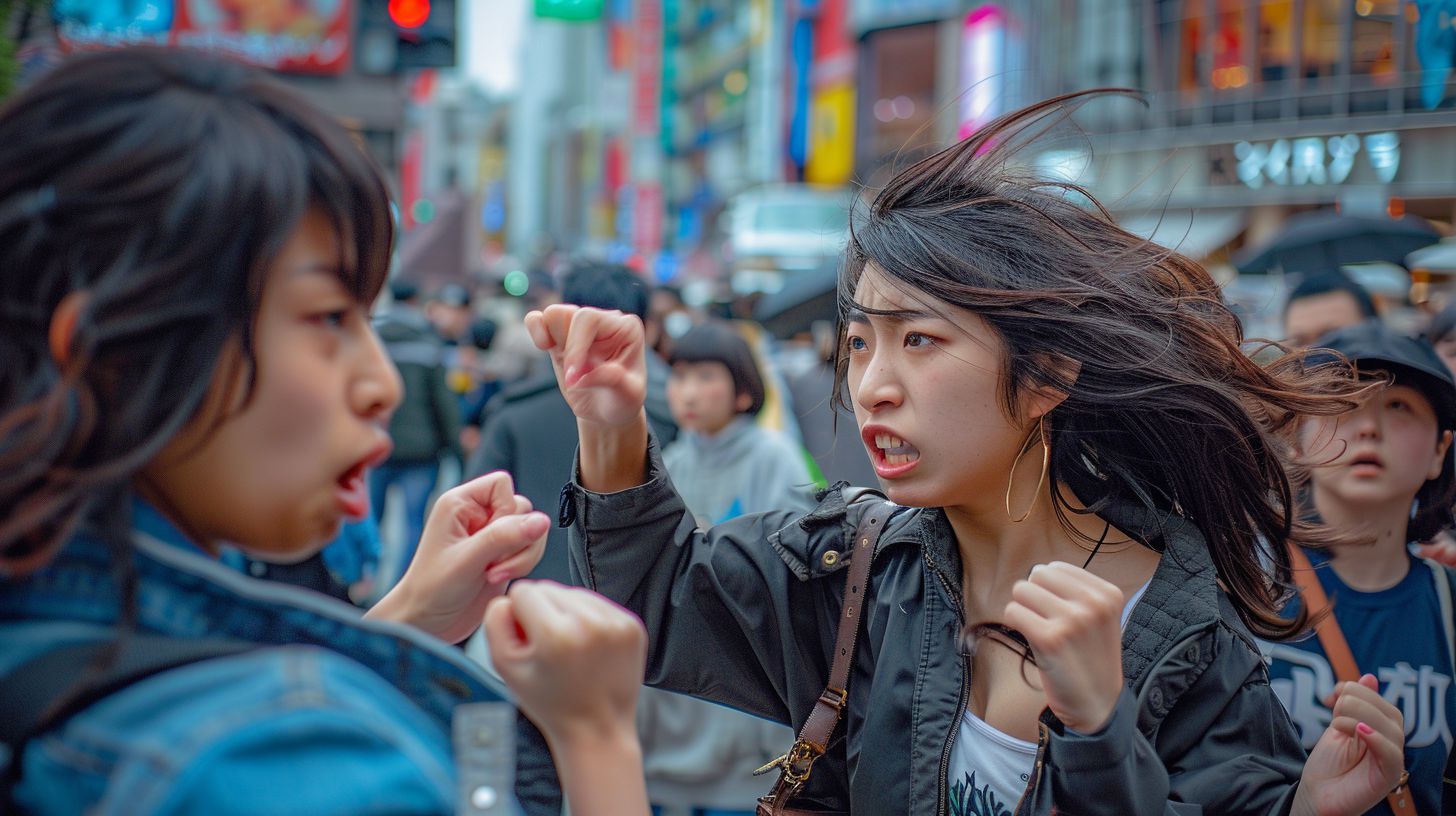 今日の女性のストリートファイト画像　沖縄県　浦添市　2025年06月18日　路上喧嘩　画像