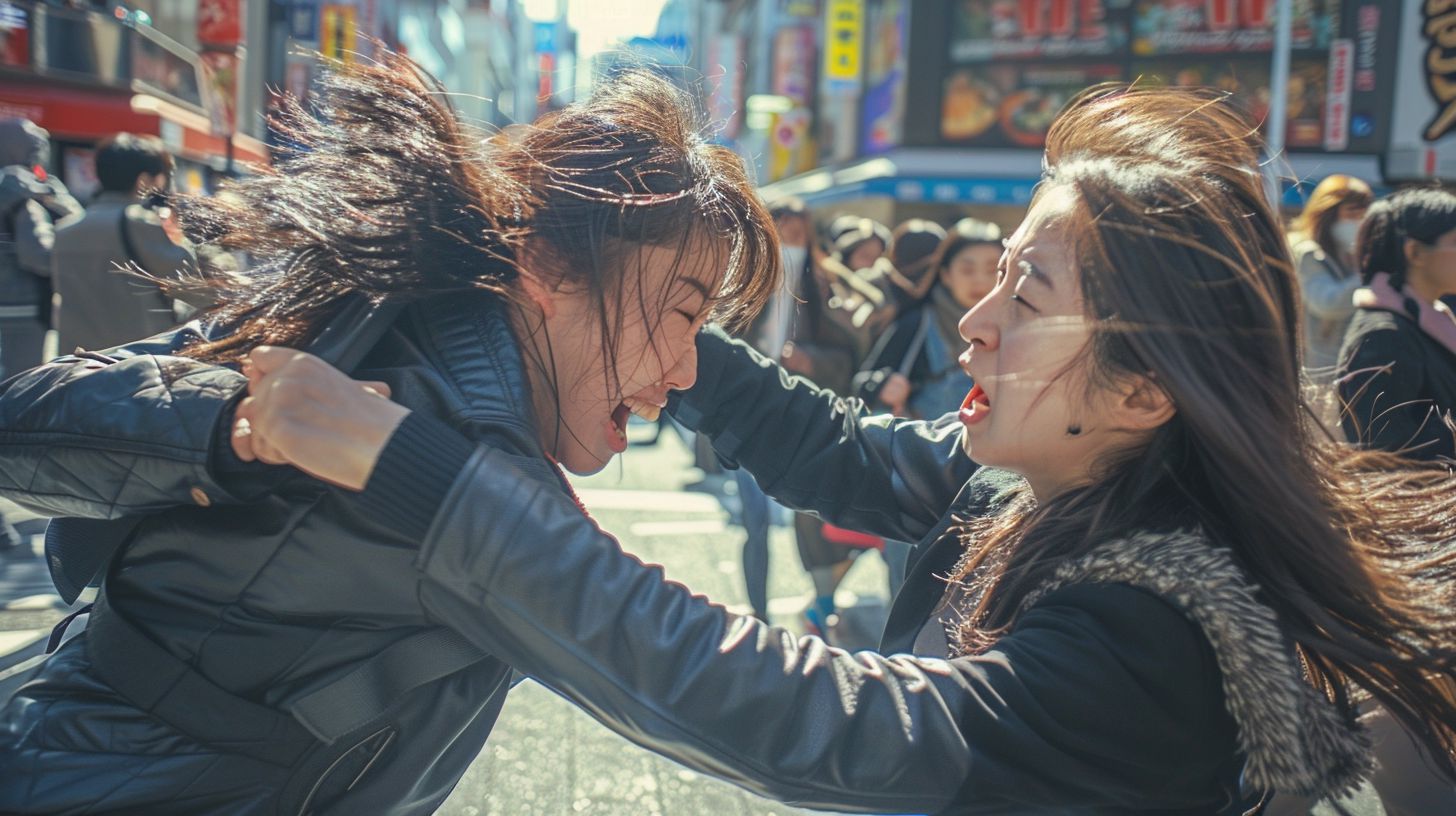 今日の女性のストリートファイト画像　埼玉県　朝霞市　2025年06月21日　女の喧嘩　画像