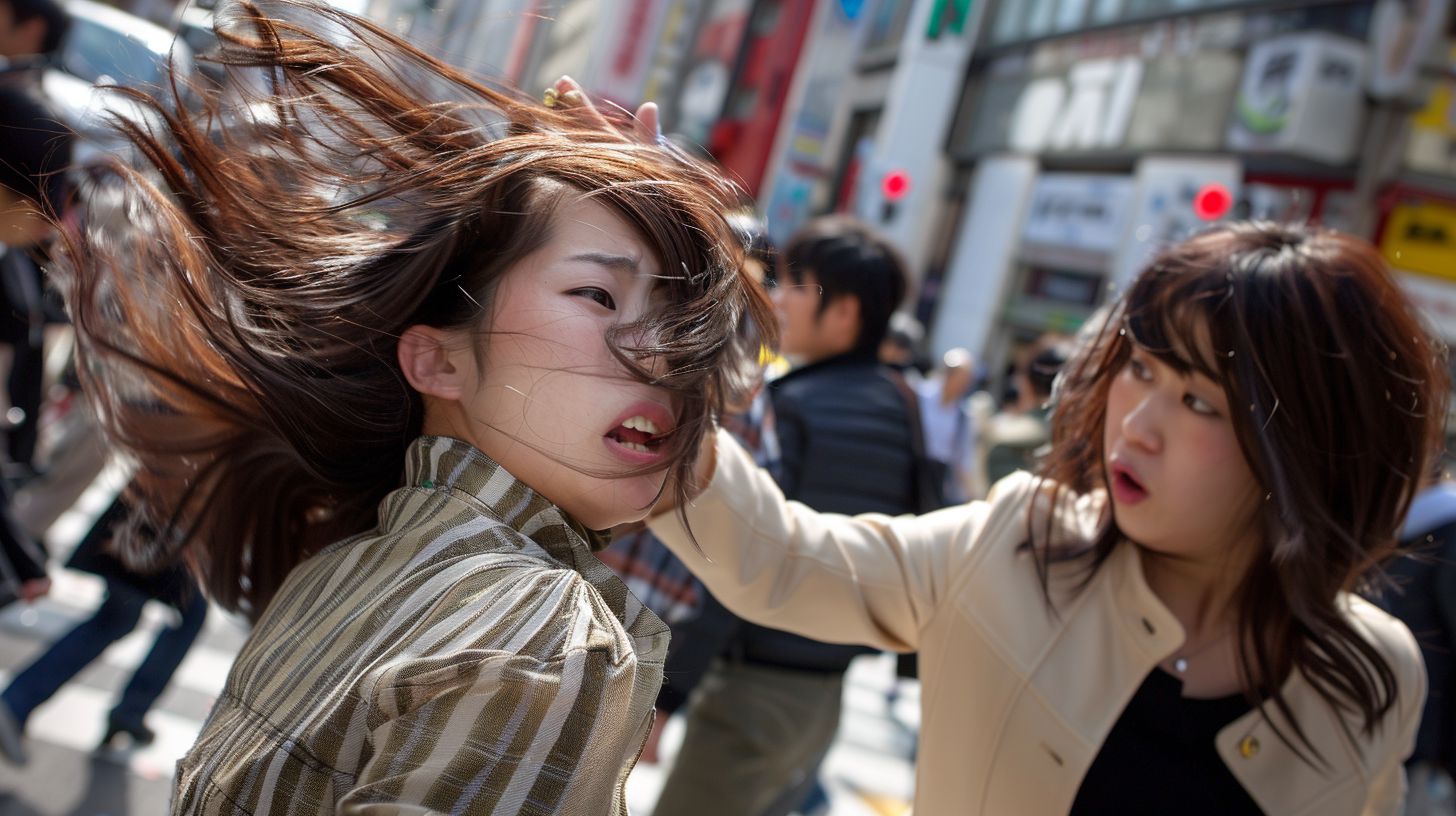 今日の女性のストリートファイト画像　埼玉県　戸田市　2025年07月25日　ストリート喧嘩　画像