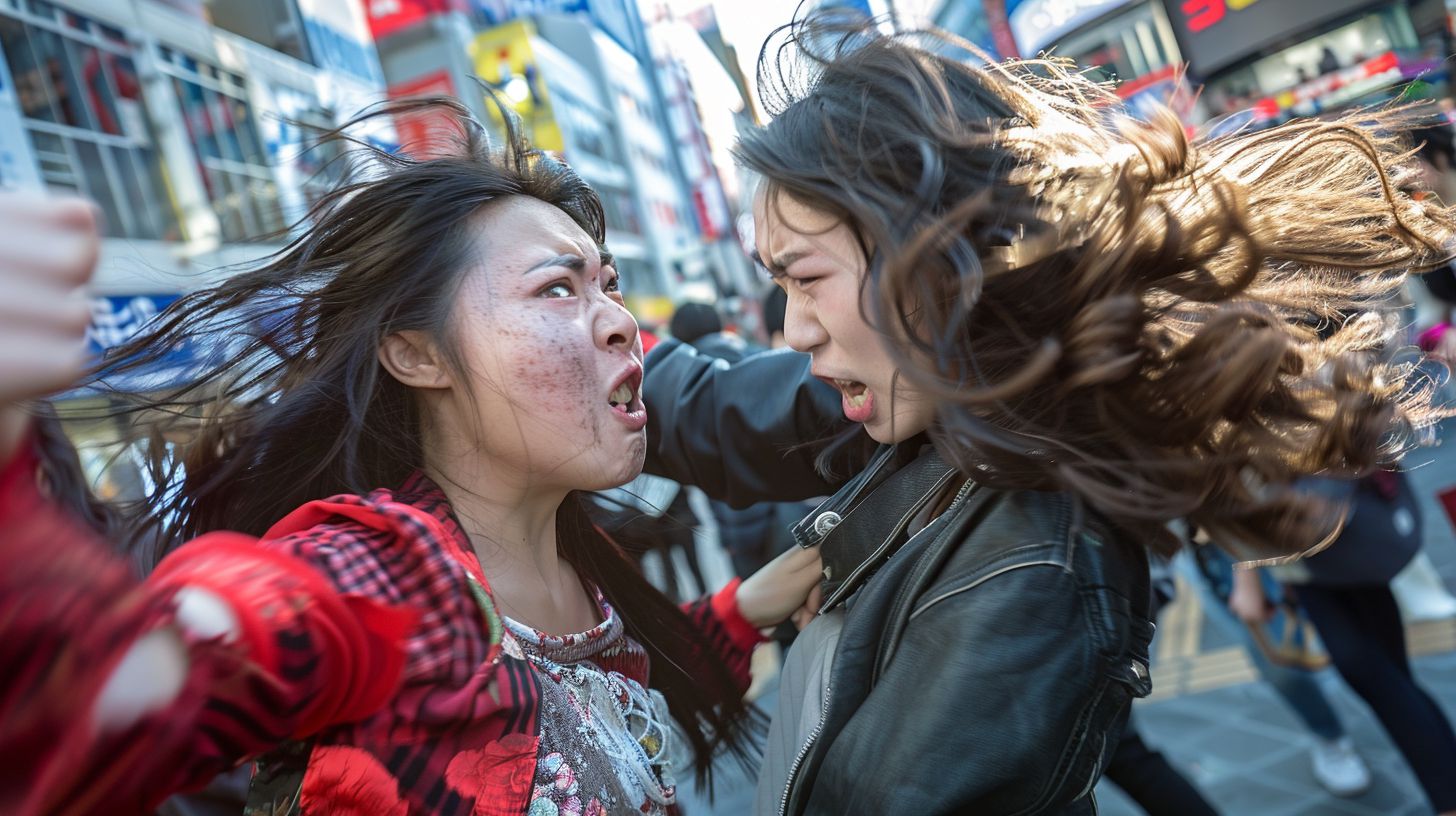 今日の女性のストリートファイト画像 埼玉県 白岡市 2025年08月10日 キャットファイト 画像
