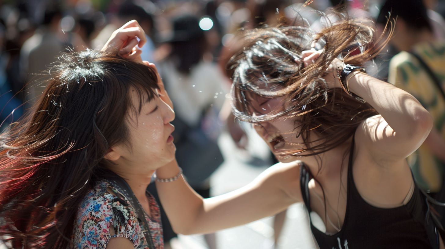 今日の女性のストリートファイト画像　滋賀県　長浜市　2025年08月31日　ストリート喧嘩　画像