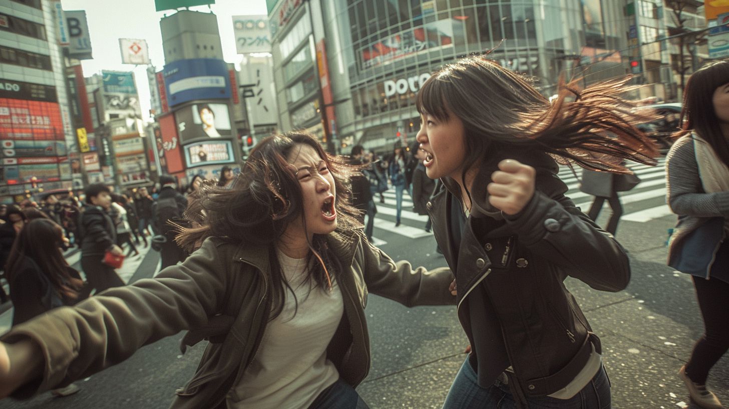 今日の女性のストリートファイト画像　茨城県　水戸市　2025年09月14日　女の喧嘩　画像