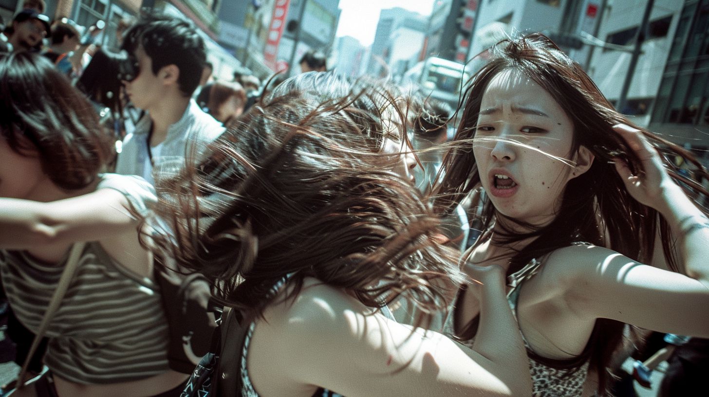 今日の女性のストリートファイト画像　長野県　安曇野市　2025年09月21日　キャットファイト　画像