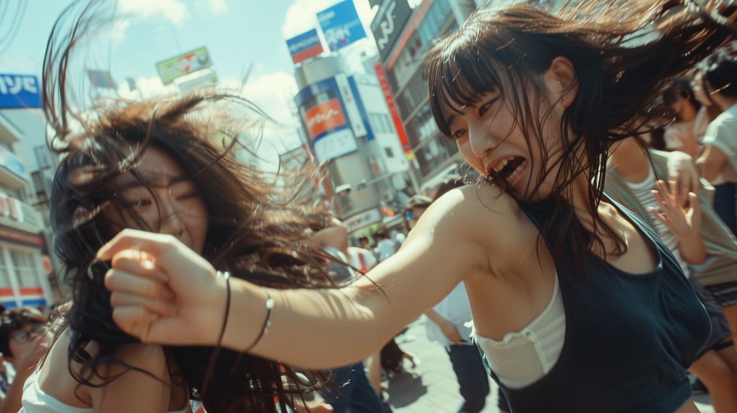 今日の女性のストリートファイト画像　東京都　北区　2025年09月22日　ストリート喧嘩　画像