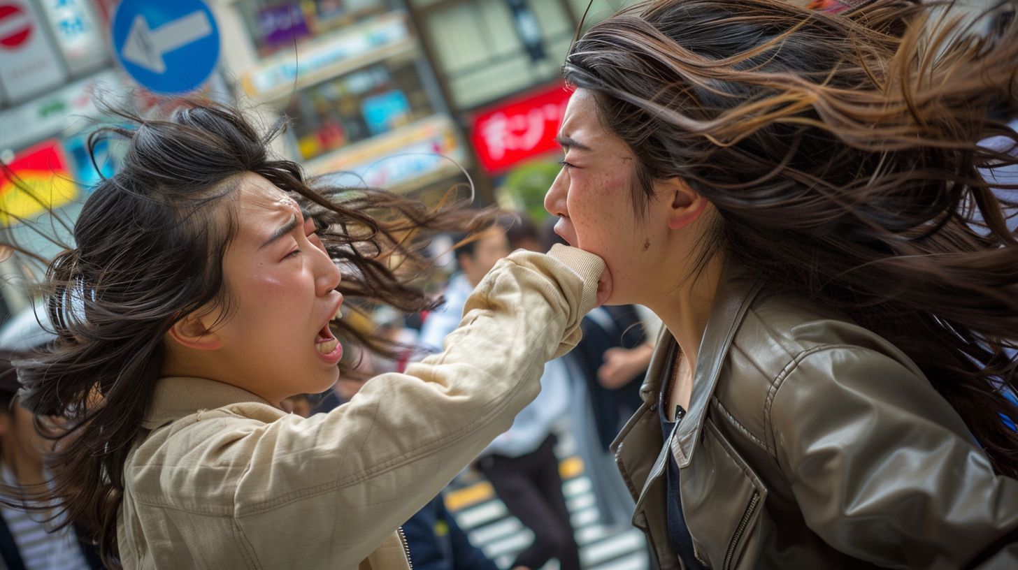 今日の女性のストリートファイト画像　千葉県　浦安市　2025年10月11日　女の喧嘩　画像