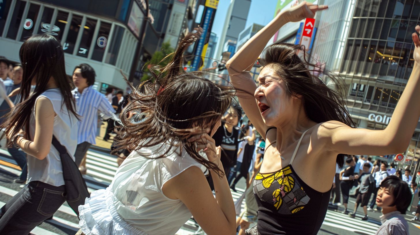 今日の女性のストリートファイト画像　京都府　宇治市　2025年11月06日　路上喧嘩　画像