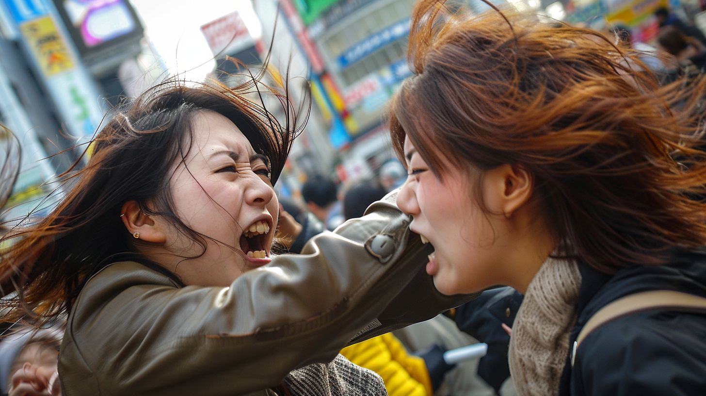 今日の女性のストリートファイト画像 大分県 佐伯市 2025年11月09日 キャットファイト 画像