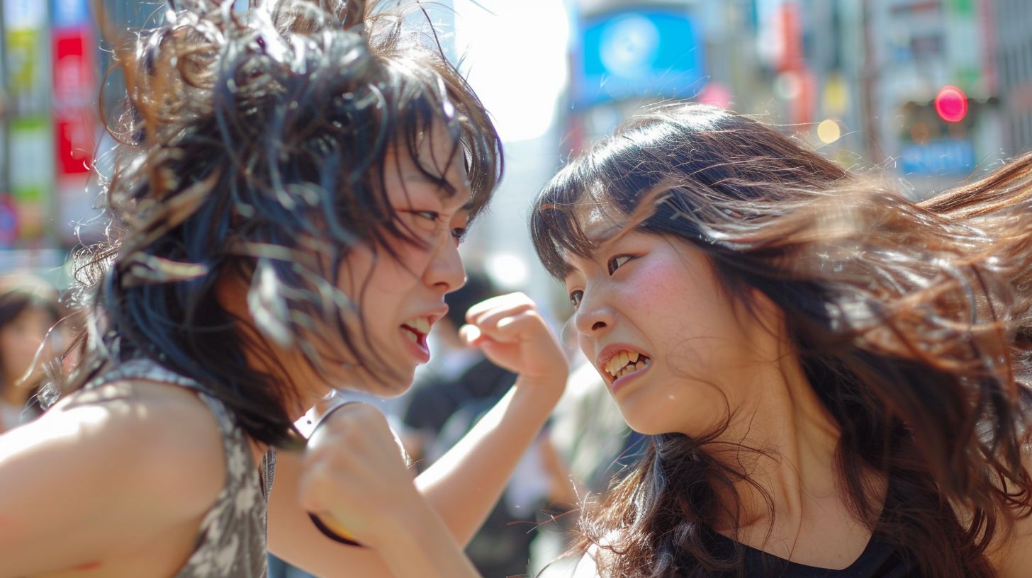 今日の女性のストリートファイト画像　神奈川県　海老名市　2025年11月28日　女の喧嘩　画像