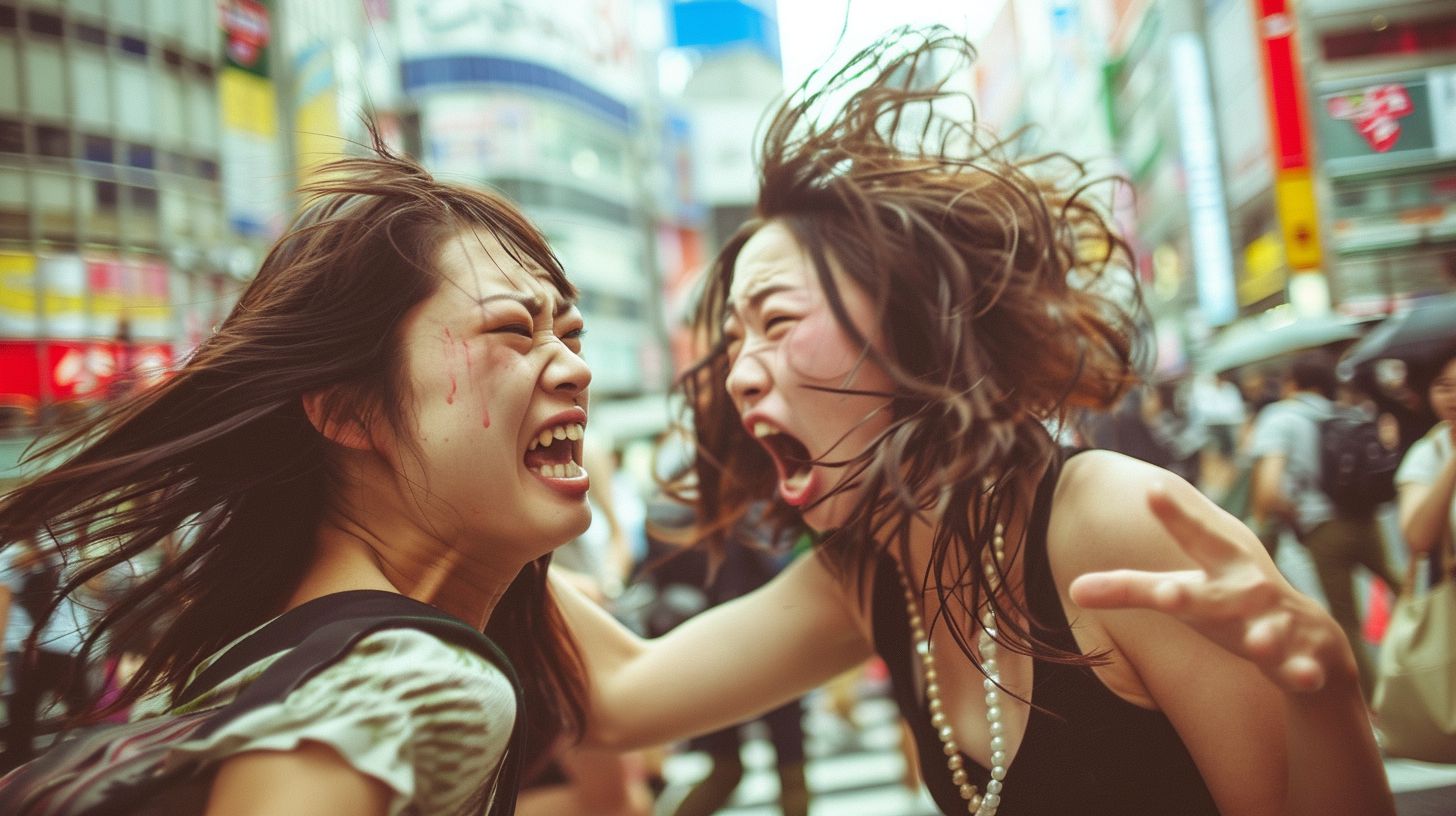 今日の女性のストリートファイト画像　新潟県　燕市　2025年12月01日　路上喧嘩　画像
