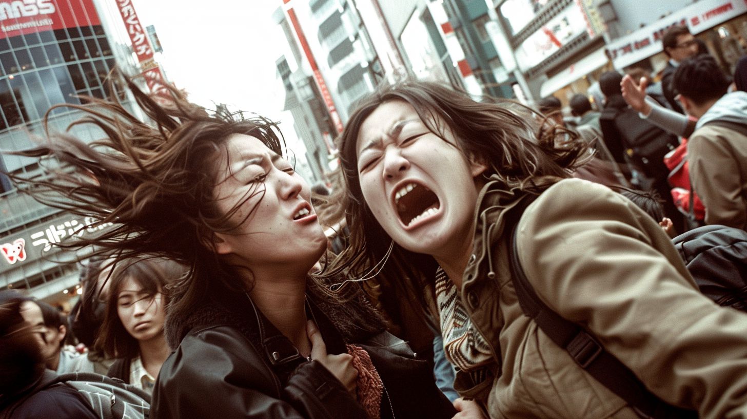 今日の女性のストリートファイト画像　宮崎県　延岡市　2025年12月04日　キャットファイト　画像