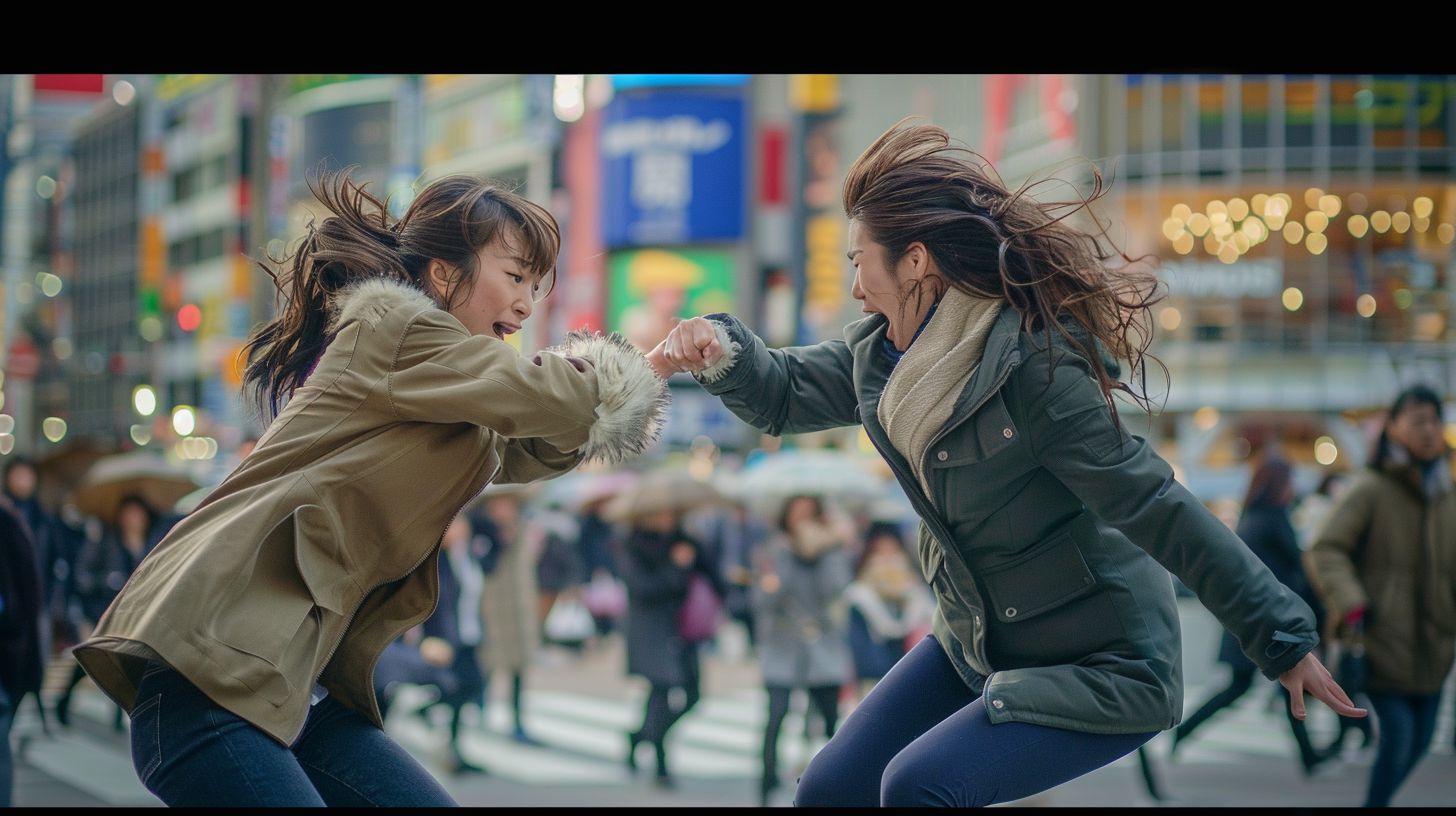 今日の女性のストリートファイト画像　千葉県　市川市　2025年12月22日　キャットファイト　画像