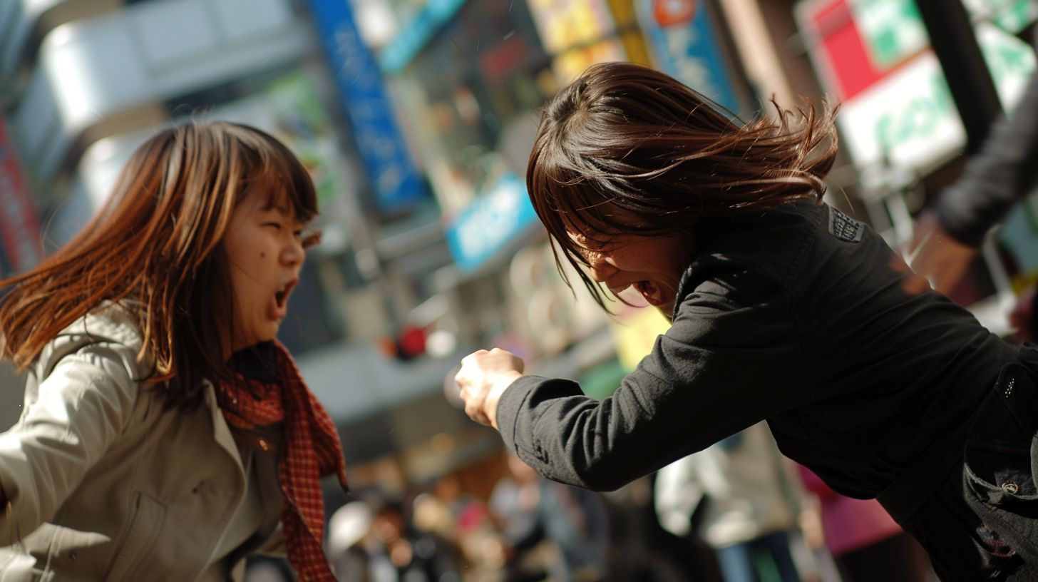 今日の女性のストリートファイト画像　群馬県　伊勢崎市　2026年01月31日　路上喧嘩　画像