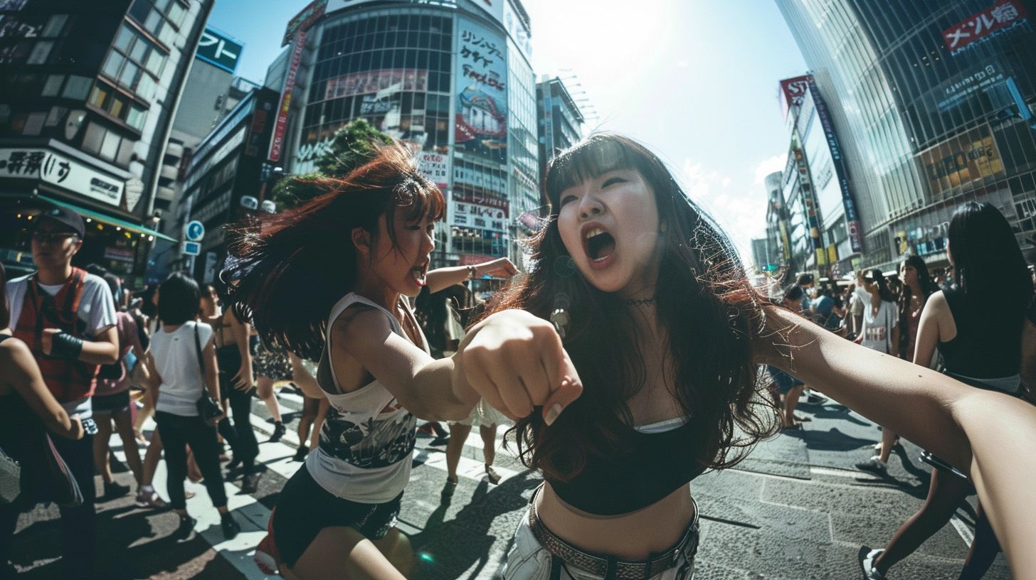 今日の女性のストリートファイト画像　栃木県　宇都宮市　2026年03月31日　キャットファイト　画像