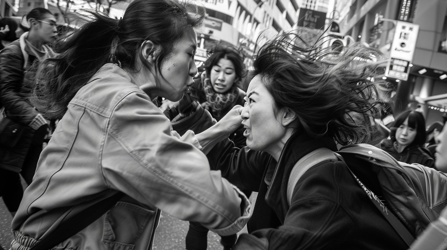 今日の女性のストリートファイト画像　茨城県　つくば市　2026年05月02日　路上喧嘩　画像