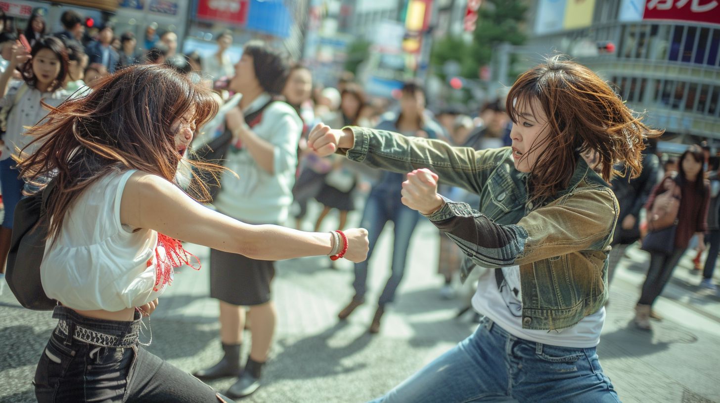 今日の女性のストリートファイト画像　京都府　福知山市　2026年06月16日　路上喧嘩　画像