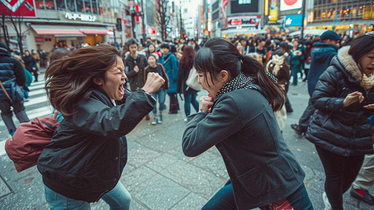 今日の女性のストリートファイト画像　東京都　練馬区　2026年08月12日　ストリート喧嘩　画像