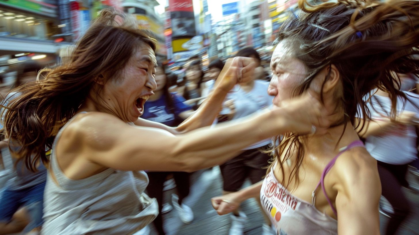今日の女性のストリートファイト画像　埼玉県　志木市　2026年08月13日　女の喧嘩　画像