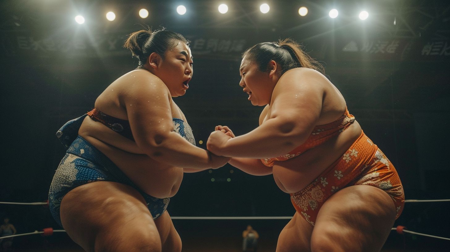 今日の女相撲画像　長野県　上田市　2024年12月18日　キャットファイト　画像
