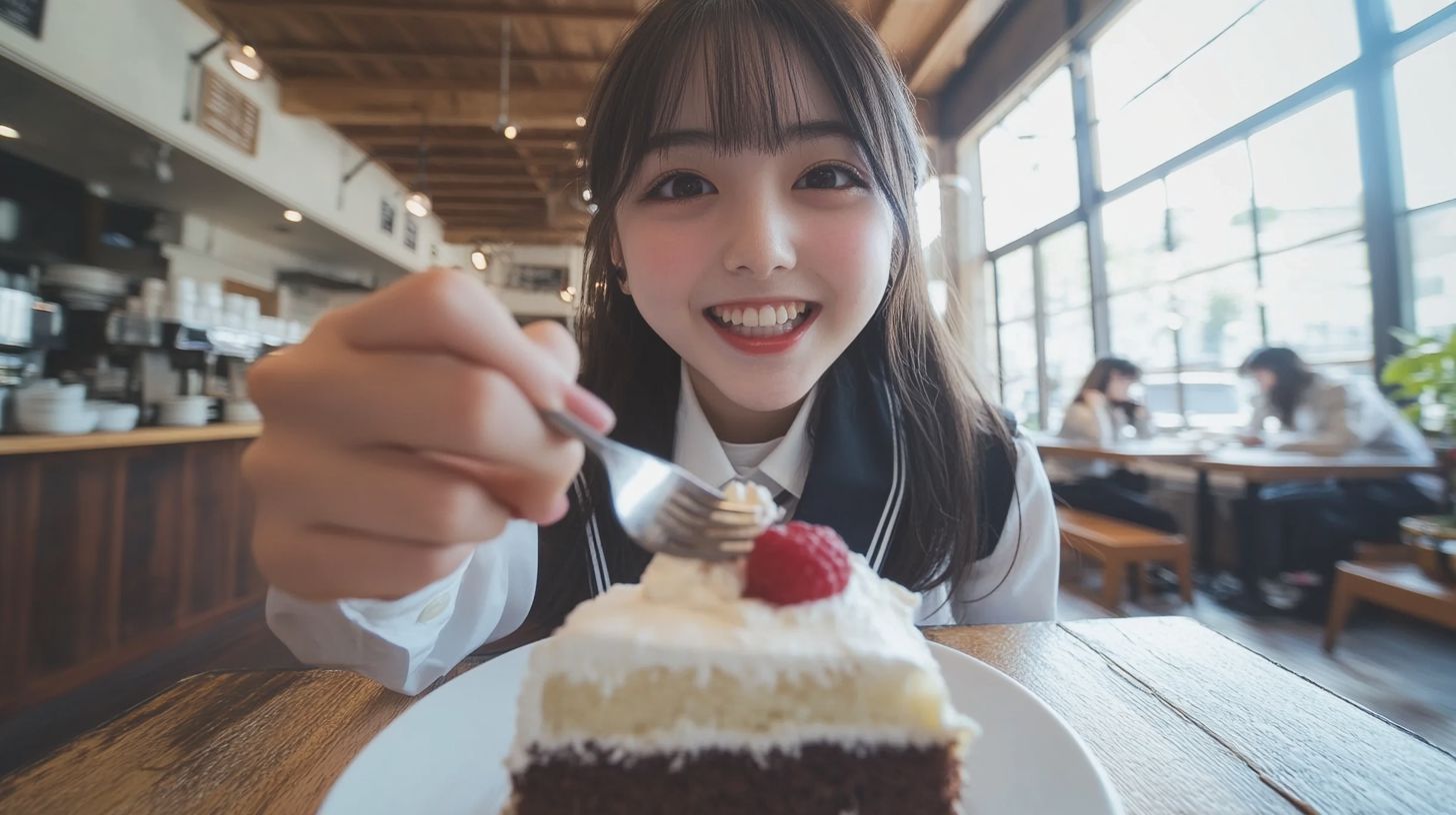 喫茶店デート画像　東京都　墨田区　2024年12月18日　美少女デート　画像