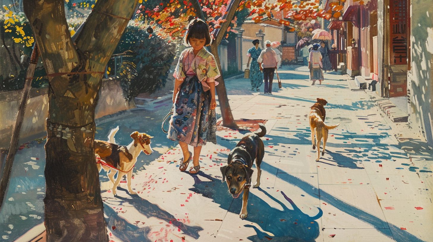 犬と少女　アート　2024年08月29日　アート　画像