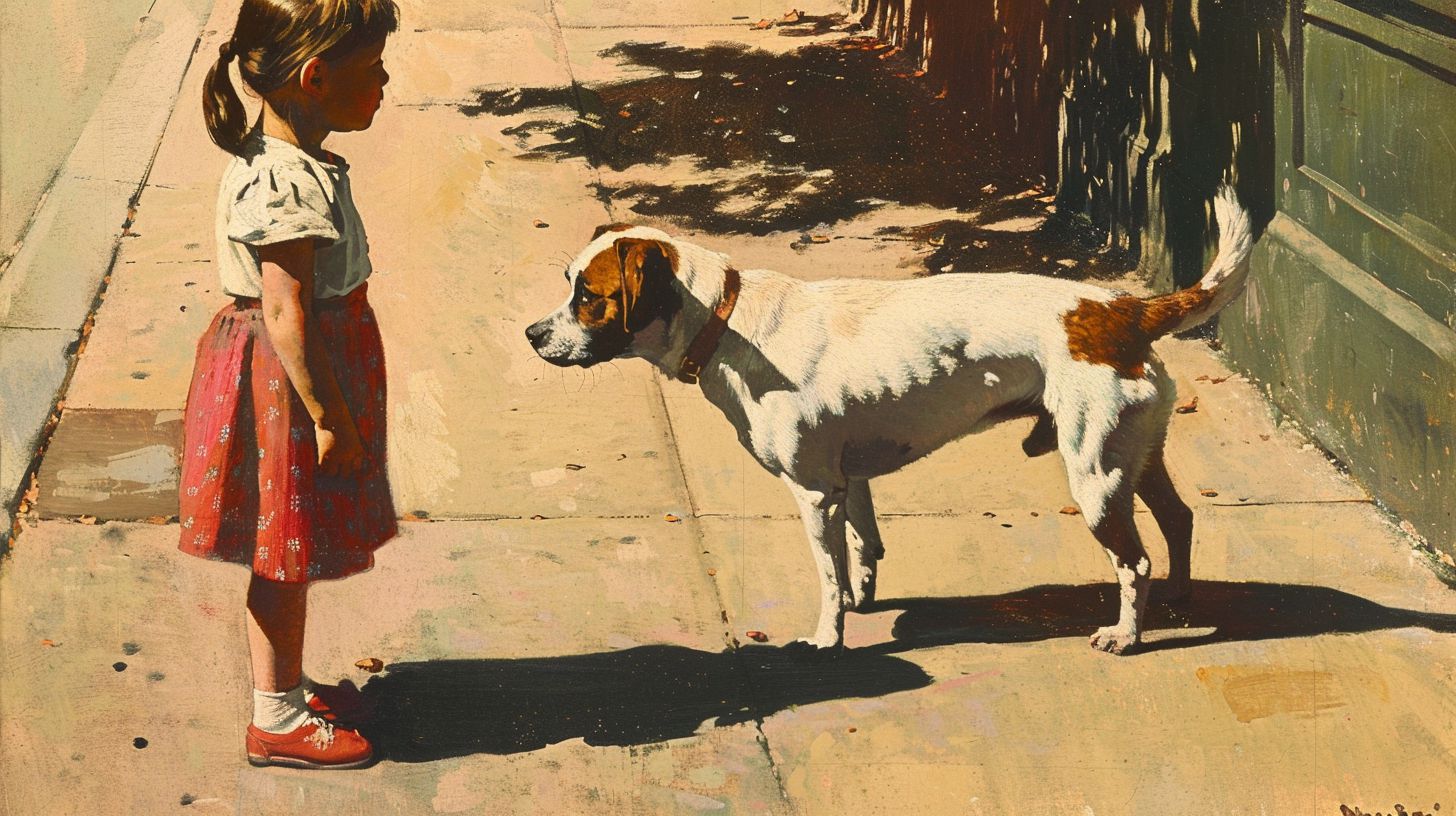 犬と少女　名画　2024年12月30日　絵画　画像