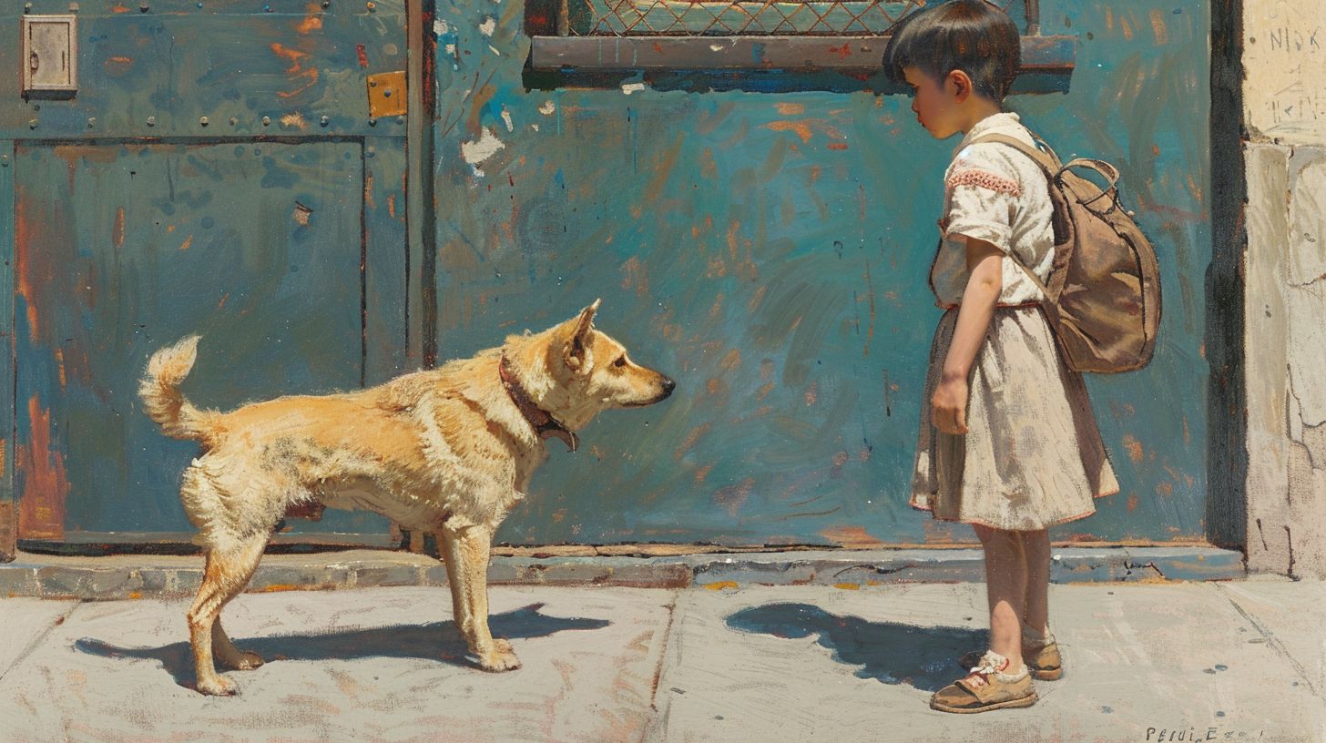 犬と少女　名画　2025年01月09日　絵画　画像