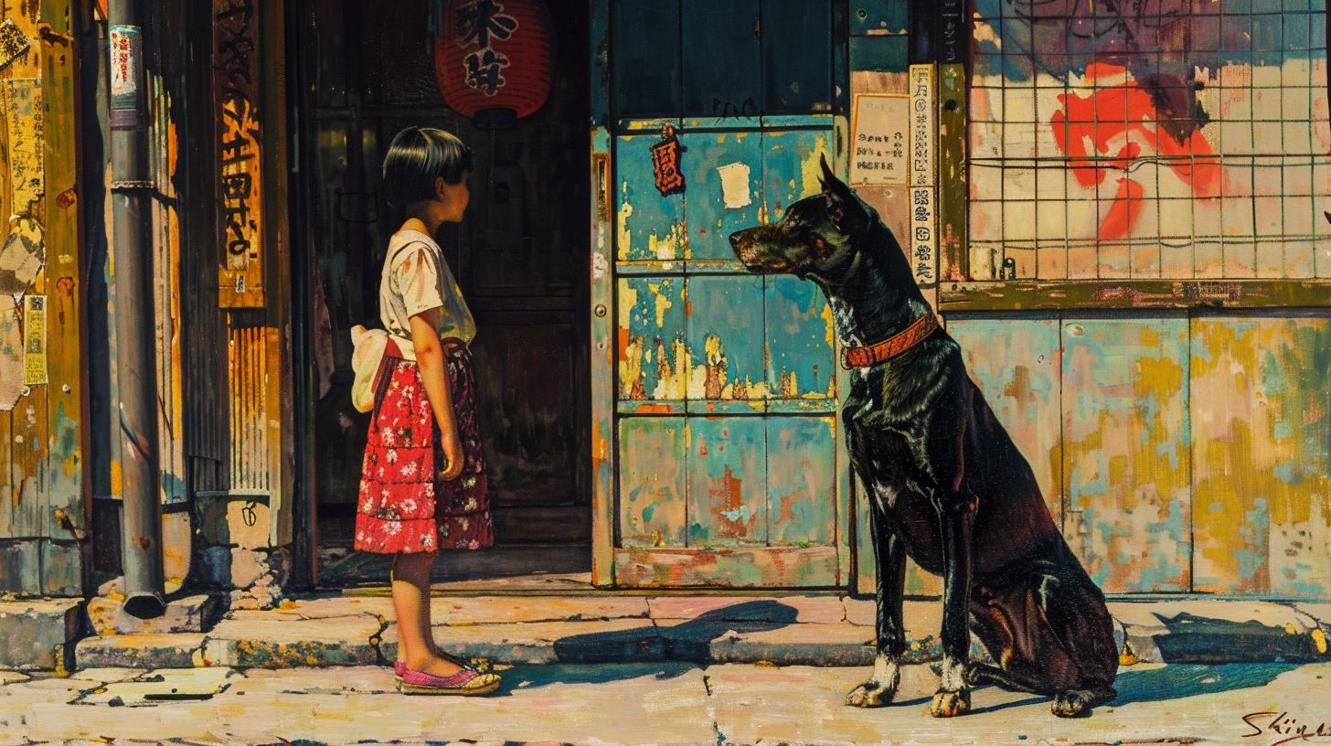 犬と少女　アート　2025年03月07日　名画　画像