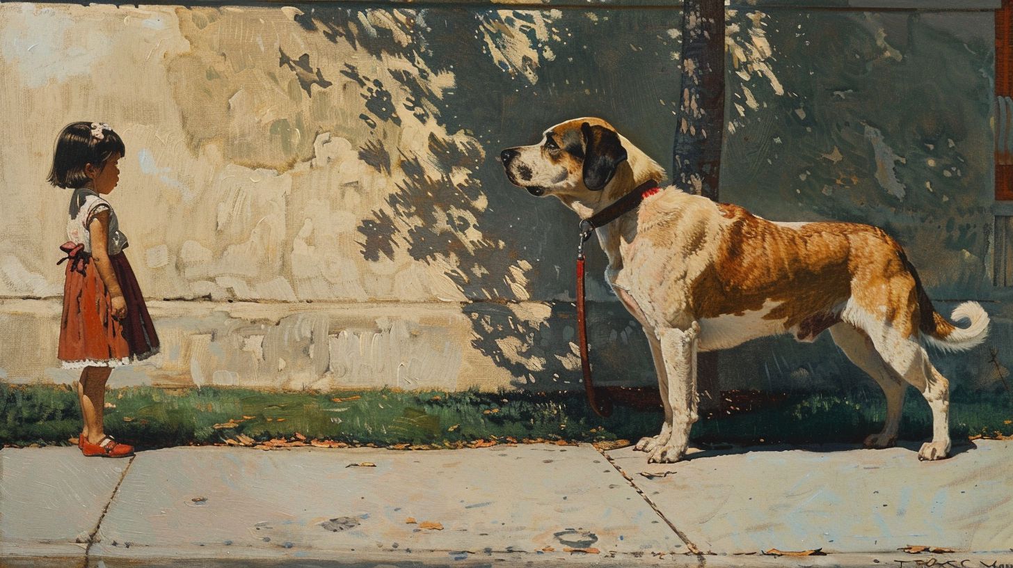 犬と少女　名画　2025年08月22日　絵画　画像