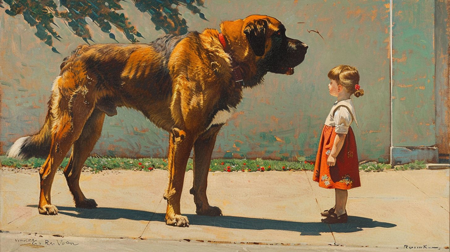 犬と少女　絵　2025年09月29日　絵　画像