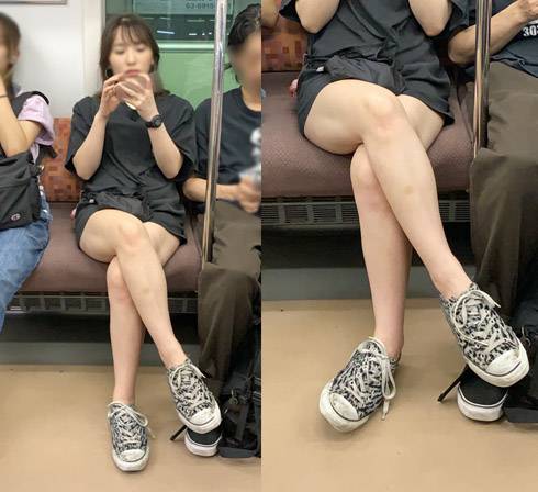 盗撮に気付き不機嫌になる長身美脚お姉さん（後編） サンプル画像