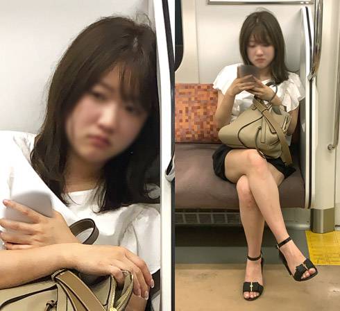 エッチな生脚を組みながらどこか不機嫌そうな小柄で可愛いお姉さん サンプル画像