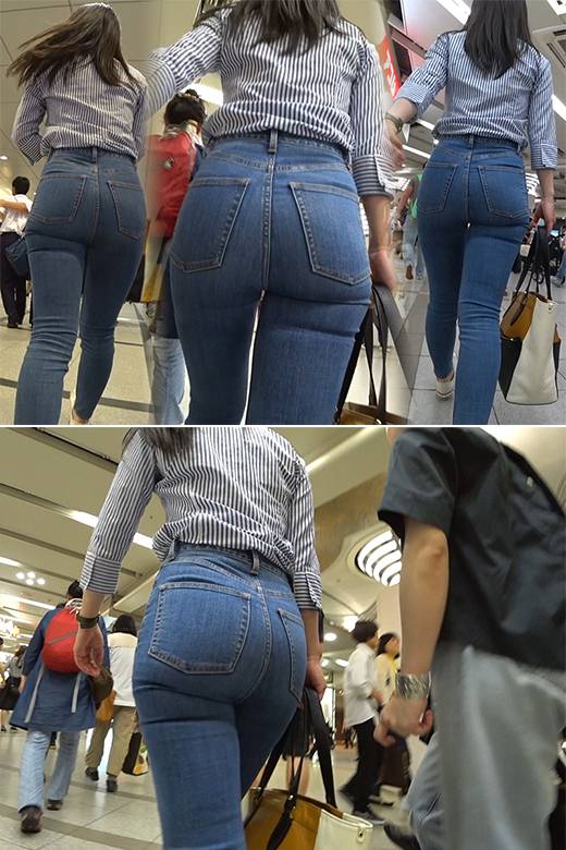 【フルHD 高画質】清楚なお姉さんのデカ尻ピチピチジーンズ！！エロいケツのフォルムがたまらん！！　サンプル画像2