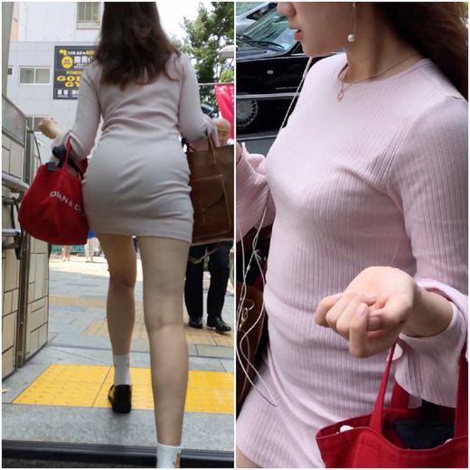 《人気作品の再編集・通りすがる美乳美女達》 No.655【一級品の尻肉！！超美人女子大生のPerfectなミニタイトワンピースの　サンプル画像3