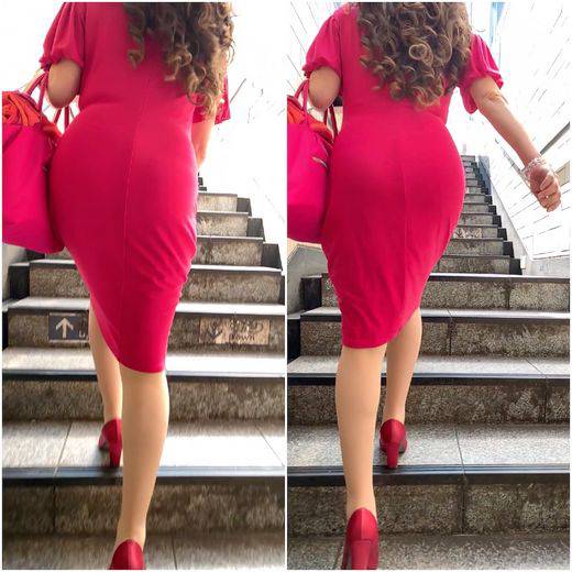 《Vol.1・これぞゴージャス姉さんの着衣尻》　No.657【ショッキングピンク！！高級人妻だから着れそうな派手派手ワンピース】　サンプル画像2