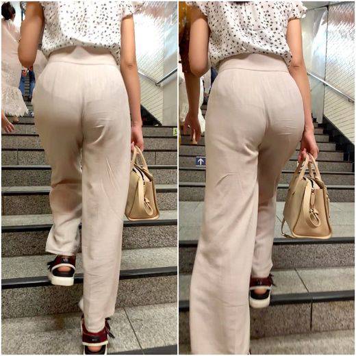 《第二回・パンティーは透けないが…》　No.683【辛うじて見えるその透け感はTバックか！？】　サンプル画像2