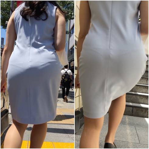 《人気作品の再編集・2名》 No.688【TバックとV字ラインの共演！パーティードレスから透ける姿がエロい着衣尻】 サンプル画像