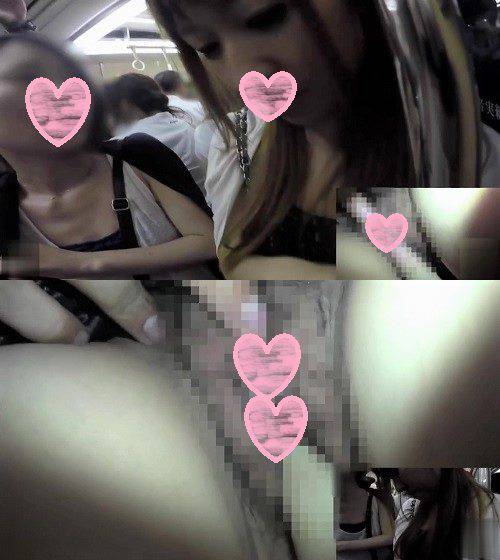 電車で生マン痴漢3 友達と乗ってた美人さんに手マン サンプル画像