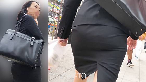 【FHD 60fps】女子大生のお尻：太ももも晒しちゃうJDのリクルートスーツ尻 サンプル画像
