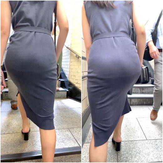 《美しい姉さんならネイビーでもエロい！》　No.693【Vol.3・美クビレ！！ピッタリ張り付くワンピース着衣尻】　サンプル画像2