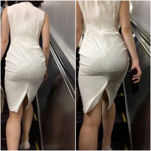 《極上姉さんに再会！！！又しても堪らん着衣尻》　No.694 【Vol.4・美クビレ！！ピッタリ張り付くワンピース着衣尻】　サンプル画像1