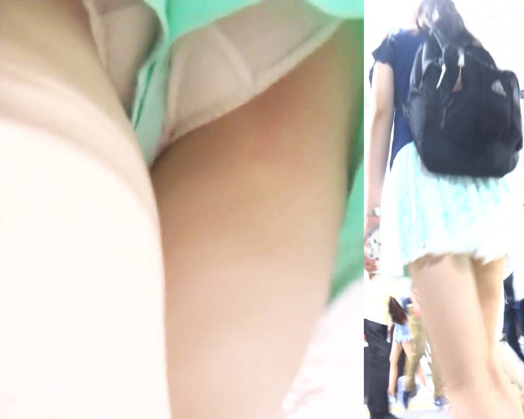 [★新作]パンチラ盗撮 女子大生 白パンツをキュロットの隙間から強引撮影 サンプル画像