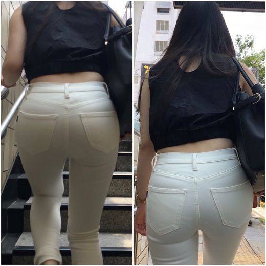 《クロッチなのか！？ナプキンなのか！？》　No.697【Vol.3・真っ白なパンツが下半身にピッタリ張り付く着衣尻】　サンプル画像3