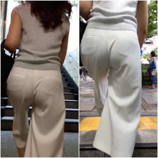 《人気作品の再編集》 No.704【2名・Tバック姿とパンティーの透け感がエロい着衣尻で出勤】　サンプル画像1